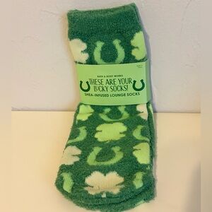 Bath & Body Works Shamrock Clover Shea Infused Lounge Socks St Patrick’s Day